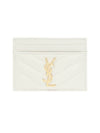 Gold Hardware Matelasse Caviar Leather Card Wallet Blanc Vintage - SAINT LAURENT - BALAAN 1