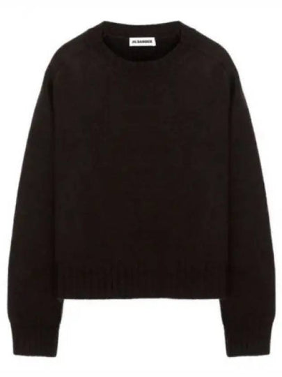 Crew Neck Wool Knit Top Dark Brown - JIL SANDER - BALAAN 2