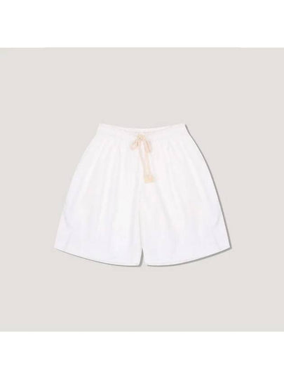 Drawstring Waist Wide Cotton Shorts White - JIL SANDER - BALAAN 2