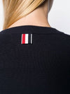 Milano Stitch Crewneck 4-Bar Cotton Crepe Knit Top Navy - THOM BROWNE - BALAAN 7