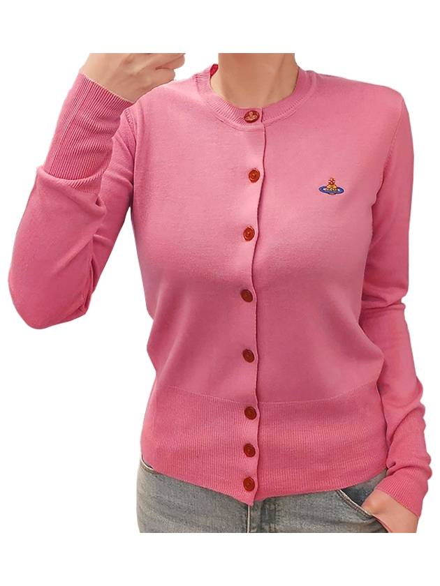 Bea Logo Wool Cardigan Pink - VIVIENNE WESTWOOD - BALAAN 2