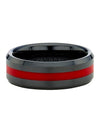 Unisex Black Red Ceramic Ring - BE/GINS - BALAAN 8