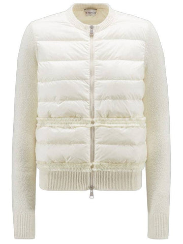 wool padded zip-up cardigan white - MONCLER - BALAAN 1