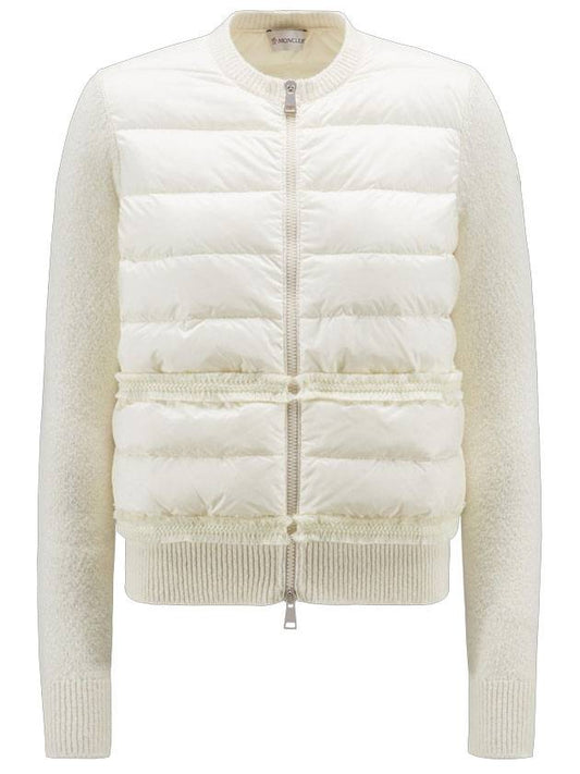 wool padded zip-up cardigan white - MONCLER - BALAAN.