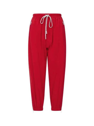 WOMEN Silk Blend Track Pants Red - RICK OWENS - BALAAN 1