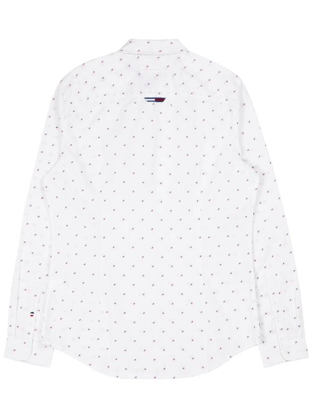 Dobby Spot Slim Fit Long Sleeve Shirt White - TOMMY HILFIGER - BALAAN 3