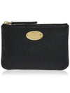 Plaque Zipper Small Coin Purse Black - MULBERRY - BALAAN.