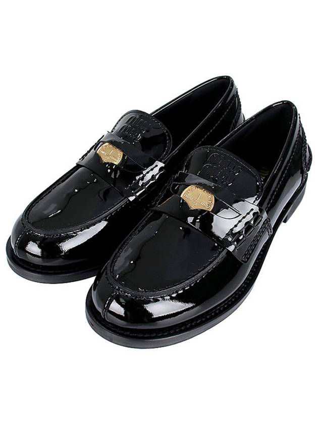 Patent Leather Penny Loafers Black - MIU MIU - BALAAN 2