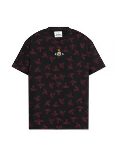 Embroidered Logo Monogram Short Sleeve T-Shirt Black - VIVIENNE WESTWOOD - BALAAN 2