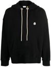 Logo Patch Hoodie Black - MONCLER - BALAAN 1