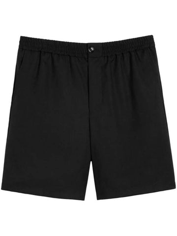 Cotton Chino Shorts Black - AMI - BALAAN 1