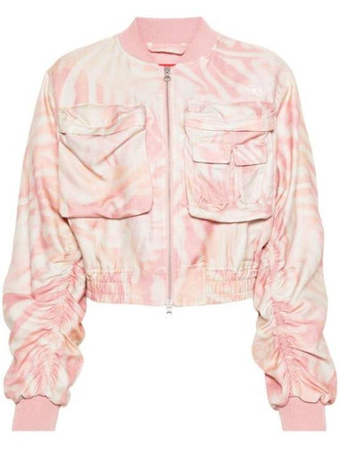 G Khlow Zebra Camo Twill Cargo Bomber Jacket Pink - DIESEL - BALAAN 1