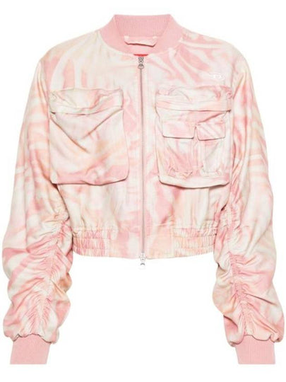 G Khlow Zebra Camo Twill Cargo Bomber Jacket Pink - DIESEL - BALAAN 2