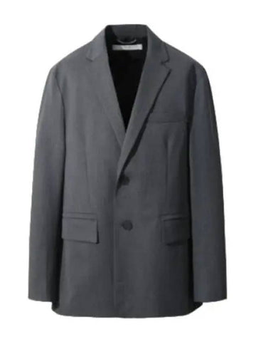 Gray Wool Blended Semi Over Jacket Formal Suit Blazer - IRO - BALAAN 1