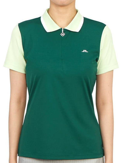 Women's Antonia Short Sleeve Polo Shirt Rain Forest - J.LINDEBERG - BALAAN 2