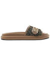 FF Baguette Slide Slippers Brown - FENDI - BALAAN 3