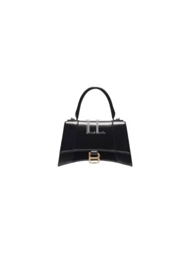 Hourglass Small Tote Bag in Shiny Box Calfskin Black - BALENCIAGA - BALAAN 2