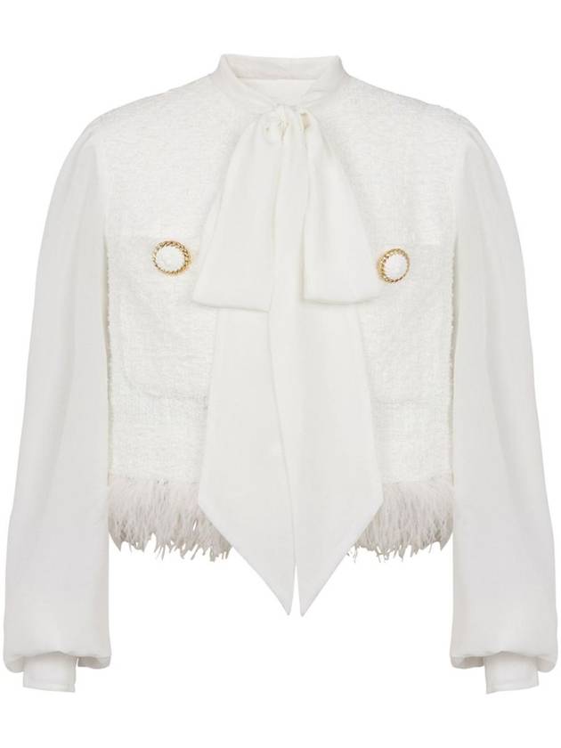 Tweed Crepe Jacket White - BALMAIN - BALAAN 2