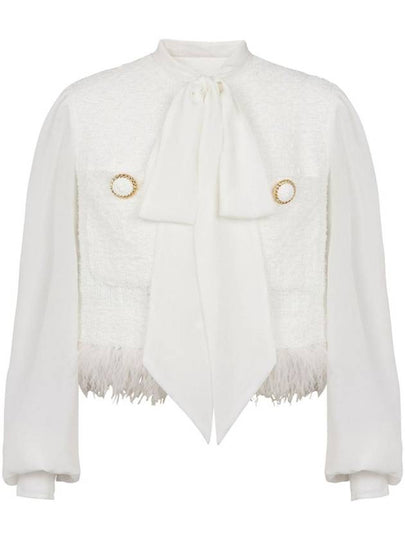 Tweed Crepe Jacket White - BALMAIN - BALAAN 2