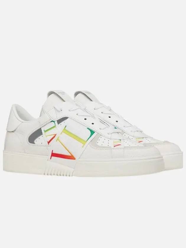 VLTN Logo Rainbow Banding Low-Top Sneakers White - VALENTINO - BALAAN 5