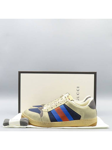 546551 Screener Destroyed Vintage Leather Men s Sneakers 7 - GUCCI - BALAAN 1