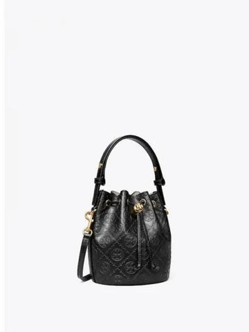 Monogram leather mini bucket bag tote black domestic product GM0024080695804 - TORY BURCH - BALAAN 1