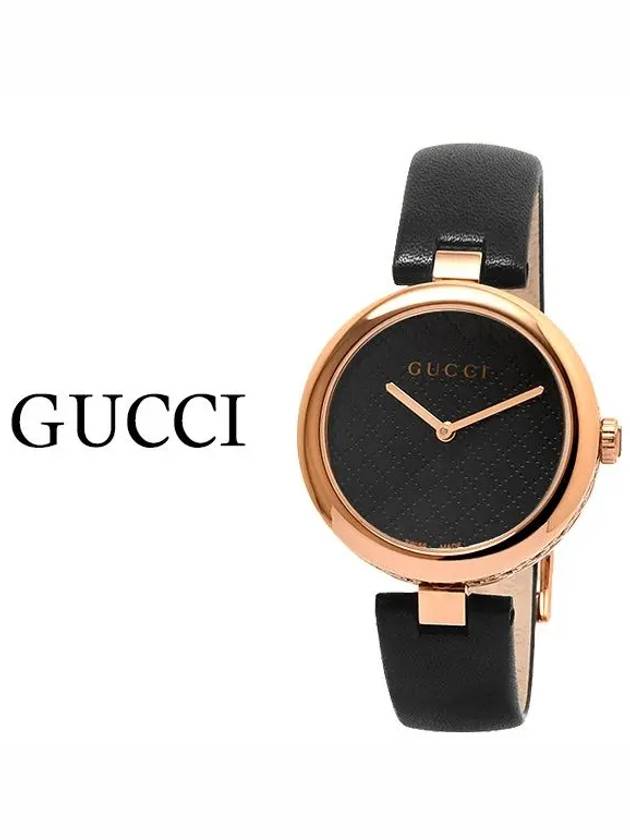 Women's Diamantissima Quartz Leather Watch Black - GUCCI - BALAAN 4