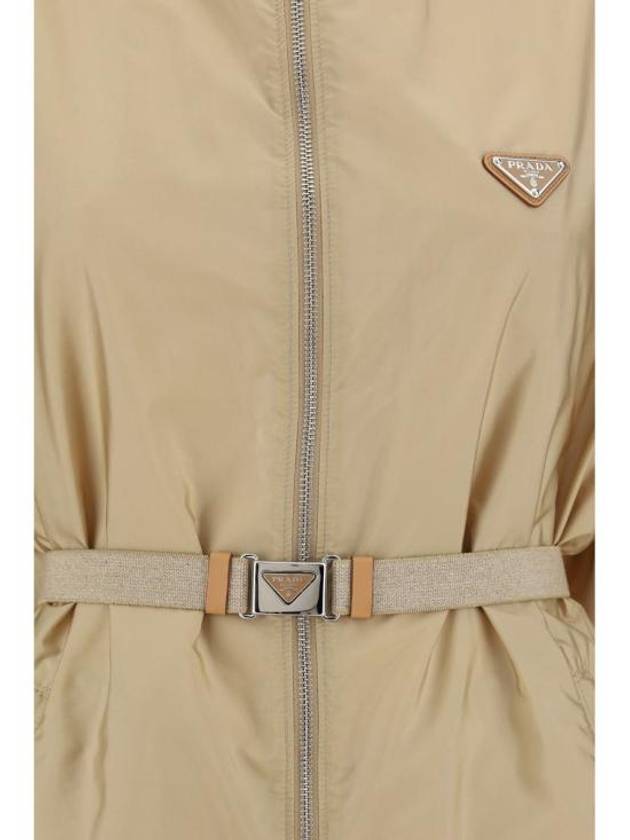 Light Re-Nylon Raincoat Beige - PRADA - BALAAN 4