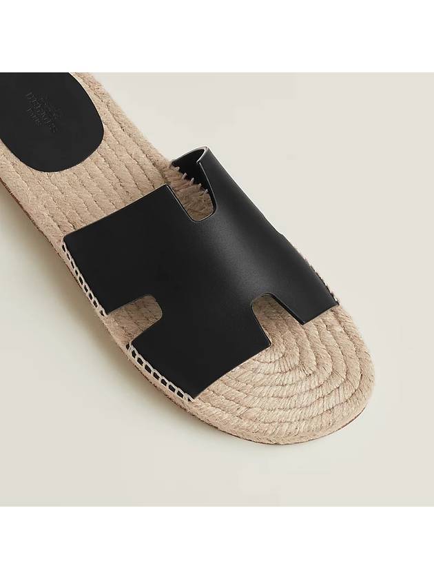 Antigua Espadrille Sandals Noir - HERMES - BALAAN 5