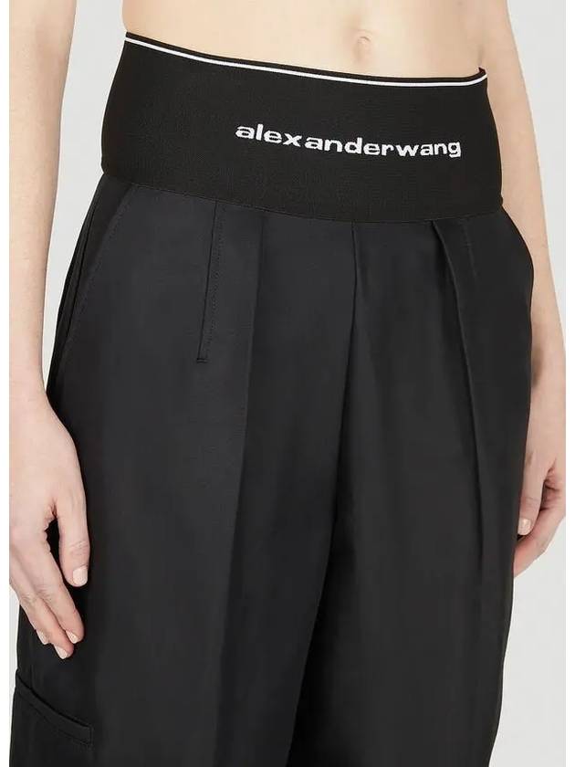 Alexander Wang fold pleated logo high waist band pocket zipper pants - ALEXANDER WANG - BALAAN 4