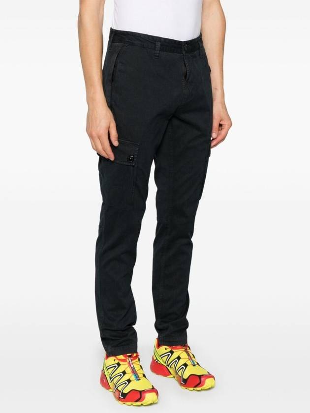 Compass Badge Cargo Straight Pants Blue - STONE ISLAND - BALAAN 4