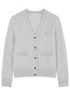 Baby Fox Patch Boxy Cardigan Light Grey Melange - MAISON KITSUNE - BALAAN 2