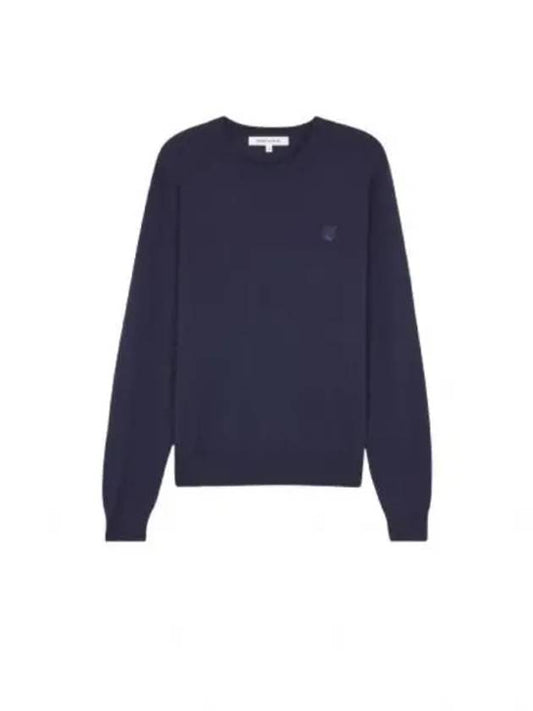 Bold Fox Head Wool Knit Top Ink Blue - MAISON KITSUNE - BALAAN 2