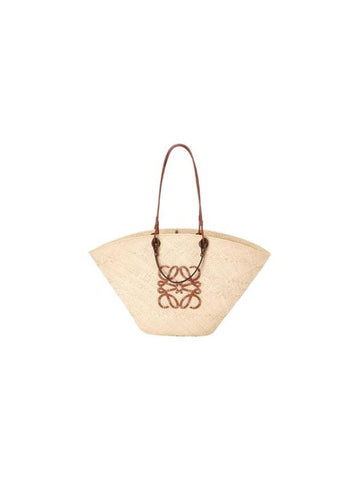 Large Anagram Basket Calfskin Tote Bag Natural Tan - LOEWE - BALAAN 1