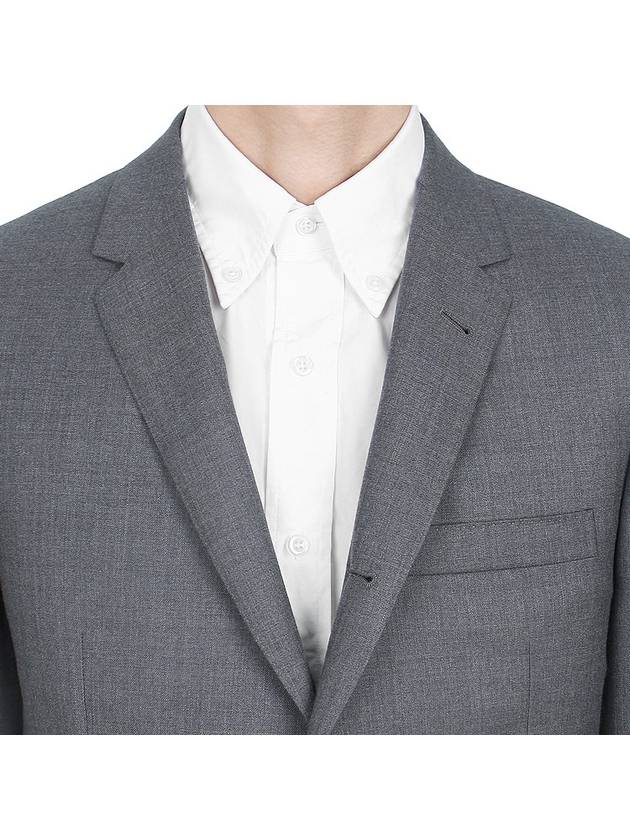 Super 120S Wool Twill Single Breasted Classic Jacket Grey - THOM BROWNE - BALAAN 7