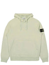 Logo Patch Cotton Fleece Hoodie Musk Green - STONE ISLAND - BALAAN 2