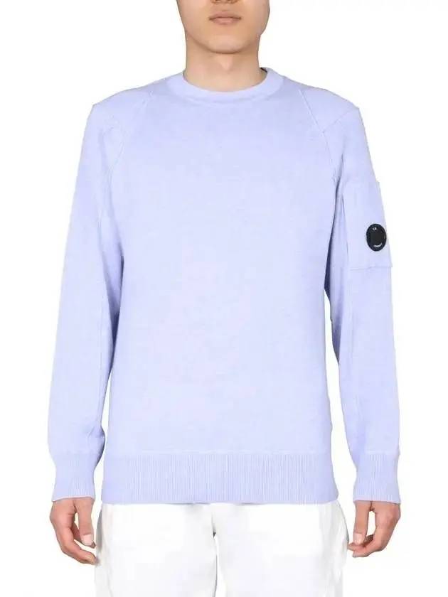 Lens Wappen Crew Neck Knit Top Light Purple - CP COMPANY - BALAAN.