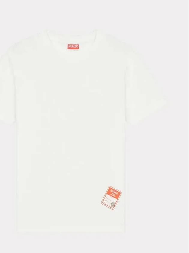 Logo Patch Short Sleeve T-shirt White - KENZO - BALAAN 2