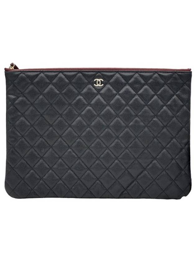 Classic Gold Hardware Caviar Large Calfskin Clutch Bag Black - CHANEL - BALAAN 3