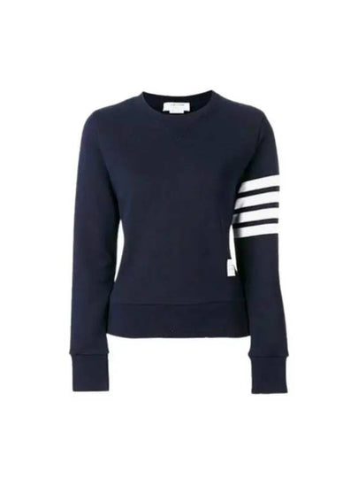 Engineered 4 Bar Stripe Loopback Jersey Knit Crewneck Sweatshirt Navy - THOM BROWNE - BALAAN 2