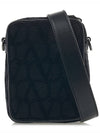 V Logo Toile Iconographe Cross Bag Black - VALENTINO - BALAAN 4