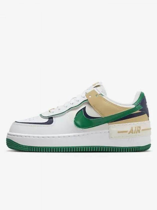 Air Force 1 Shadow Low Top Sneakers White Malachite - NIKE - BALAAN 2