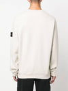 Brushed Cotton Fleece Garment Dyed Crewneck Sweatshirt Stucco - STONE ISLAND - BALAAN 6