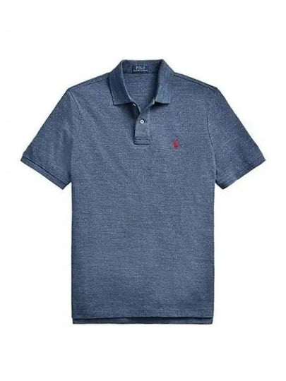 Iconic Mesh Slim Fit Polo Shirt Navy - POLO RALPH LAUREN - BALAAN 2