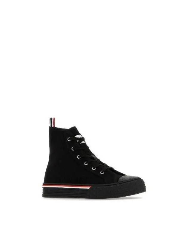 RWB Stripe Canvas Tartan Sole Collegiate High Top Sneakers Black - THOM BROWNE - BALAAN 3