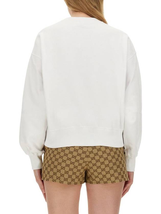 Print Cotton Jersey Sweatshirt White - GUCCI - BALAAN 4