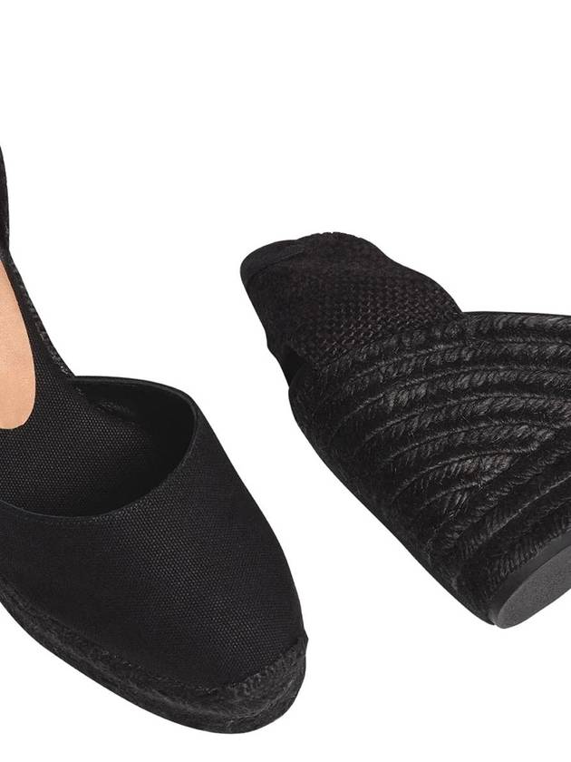 Black Carina Espadrille Sandals With Wedge Heel In Cotton Woman - CASTANER - BALAAN 3