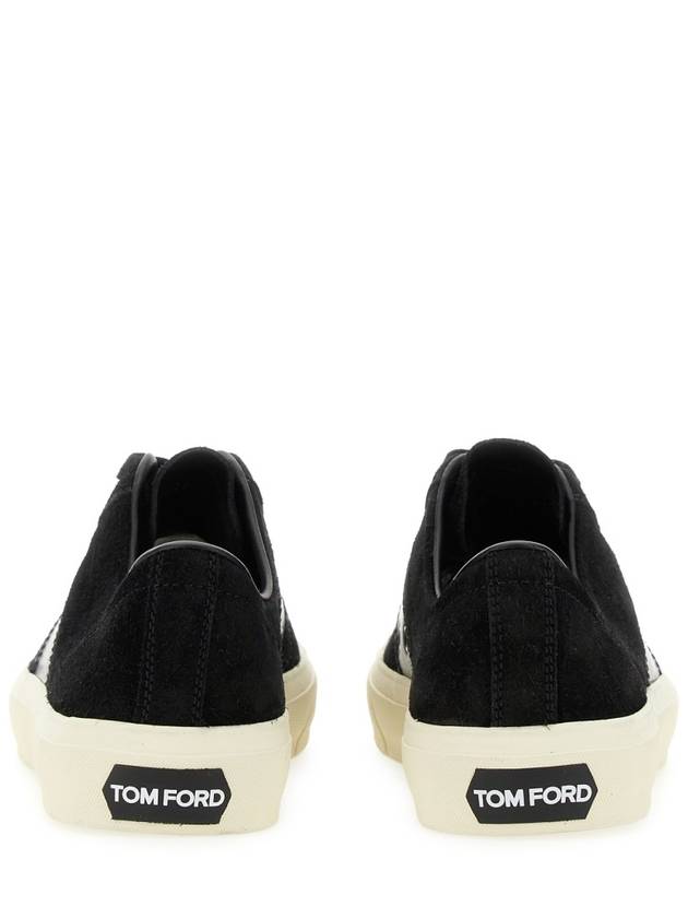 Suede Low Top Sneakers Black - TOM FORD - BALAAN 3