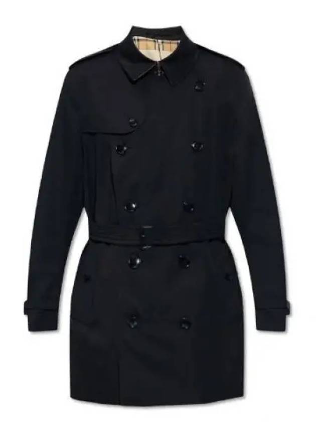 Short Kensington Heritage Trench Coat Black - BURBERRY - BALAAN 2