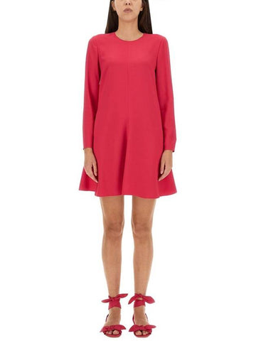 Red Valentino Crepe Envers Satin Dress - RED VALENTINO - BALAAN 1